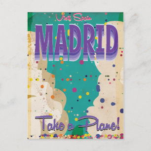 Madrid,Spanien Vintage Urlaubsposter Postkarte