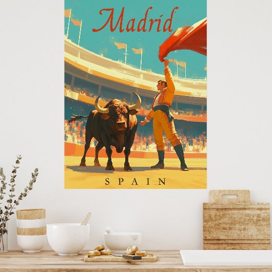 Madrid, Spanien - Vintager Charme Poster (Küche)