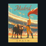 Madrid, Spanien - Vintager Charme Postkarte<br><div class="desc">Entdecken Sie die zeitlose Schönheit Madrids mit dieser bezaubernden Postkarte mit einer Vintag inspiriert Stierkampfarena. Ideal,  um Gruß zu senden oder eine Touch europäischen Flairs zu Ihrer Sammlung hinzuzufügen.</div>