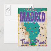 Madrid, Spanien Vintages Ferienplakat Postkarte (Vorne/Hinten)