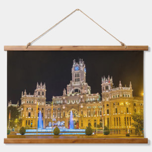 Madrid - Spanien Wandteppich Mit Holzrahmen
