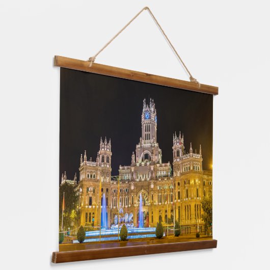 Madrid - Spanien Wandteppich Mit Holzrahmen (Gewinkelt)