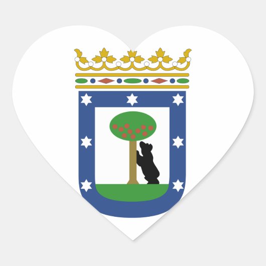 Madrid Spanien Wappen Herz-Aufkleber (Vorderseite)