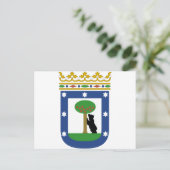 Madrid Spanien Wappen Postkarte (Stehend Vorderseite)
