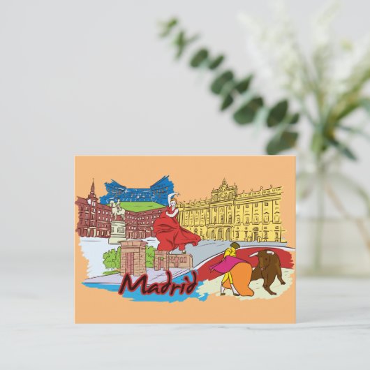 Madrid, Spanien Weltberühmte Postkarte der Stadt (Stehend Vorderseite)