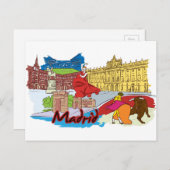 Madrid Spanien Weltberühmte Stadt Postkarte (Vorne/Hinten)