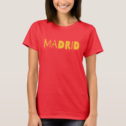 Madrid spanische Stadt Typografie Logodesign. T-Shirt (Vorderseite)