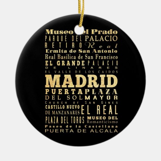 Madrid-Stadt der Spanien-Typografie-Kunst Keramikornament (Vorne)
