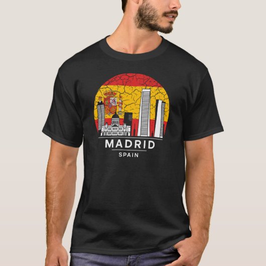 Madrid Stadt Spanien - Flagge T-Shirt (Vorderseite)