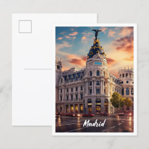 Madrid Stadt Spanien Kunst, Dichtung und Musik Postkarte