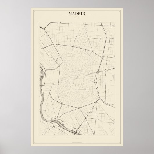 Madrid-Straßenkarte Poster (Vorne)