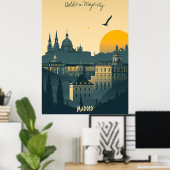 Madrid Sunrise - Royal City Silhouetten Poster (Heimbüro)