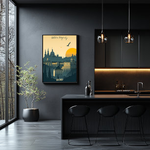Madrid Sunrise - Royal City Silhouetten Poster