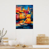 Madrid Teddy Sunset Plaza Skyline Print Poster (Küche)