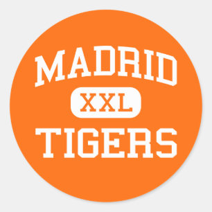 Madrid - Tigers - Madrid High School - Madrid Iowa Runder Aufkleber