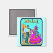 Madrid Travel Poster Magnet (Vorderseite/Rückseite)