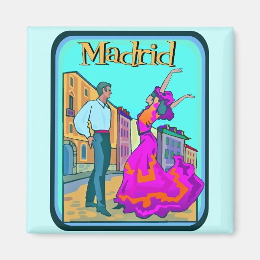 Madrid Travel Poster Magnet (Vorne)