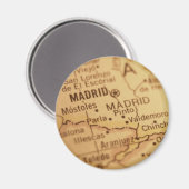 Madrid Vintage-Kartenmagnet Magnet (Vorderseite/Rückseite)