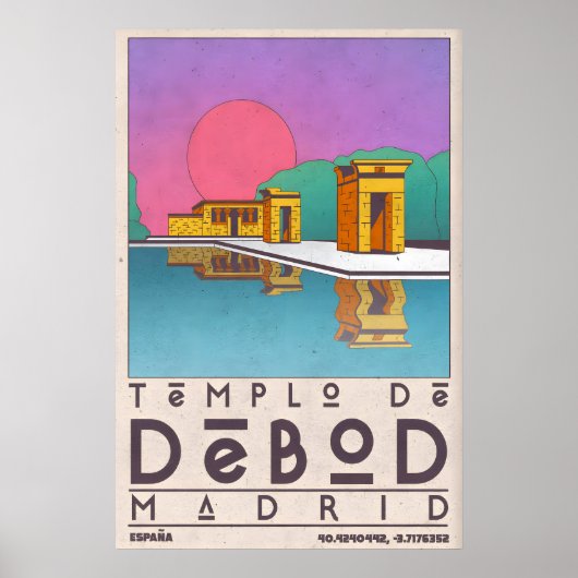 Madrid Wahrzeichen Kunstprint Templo De Debod Poster (Vorne)