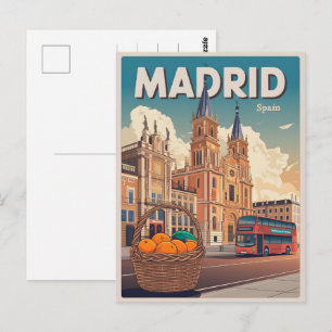 Madrider Busspain Vintage Reise Souvenirs, Geschen Postkarte
