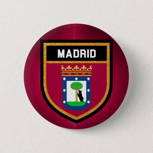 Madrider Flagge Button (Vorderseite)
