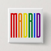 Madrider LGBT Rainbow Flag Typografy Gay Pride Button (Vorderseite)