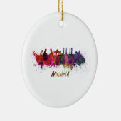 Madrider Skyline in Aquarell Keramik Ornament (Rechts)