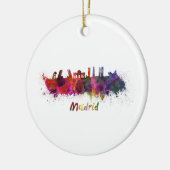 Madrider Skyline in Aquarell Keramik Ornament (Links)