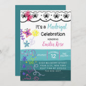 Madrigal Celebration Geburtstag Einladung (Vorne/Hinten)