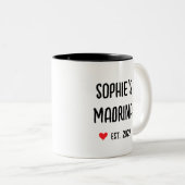 Madrina-Vorschlag auf Spanisch Zweifarbige Tasse (VorderseiteRechts)