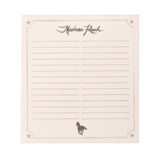 Madrone Ranch Notepad 1 Notizblock (Vorderseite)
