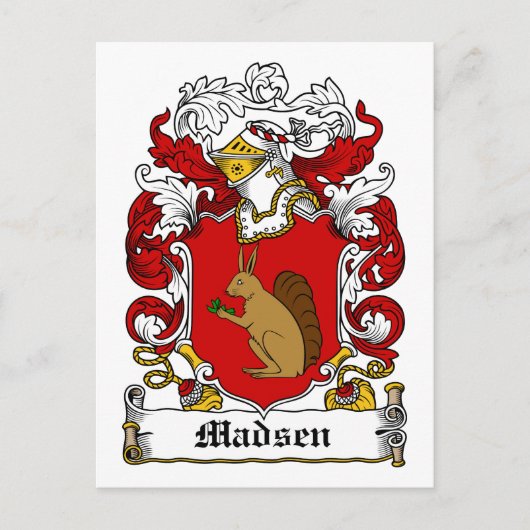 Madsen Familienwappen Postkarte (Vorderseite)