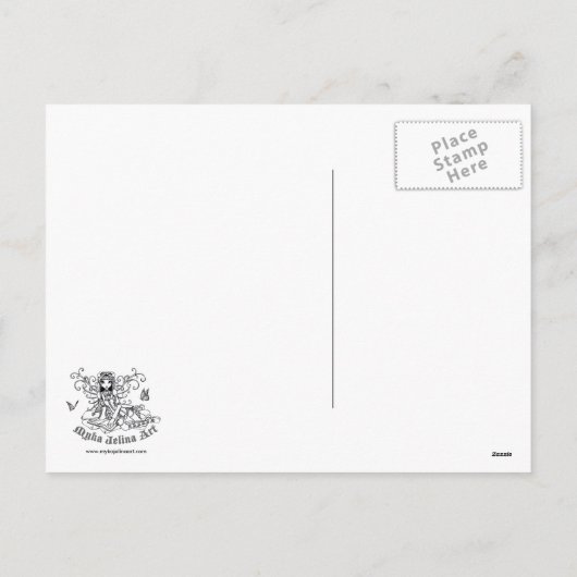 "Maegan" Pink Valentine Fairy Art Postkarte (Rückseite)