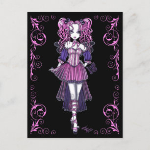 "Maegan" Pink Valentine Fairy Art Postkarte