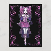 "Maegan" Pink Valentine Fairy Art Postkarte (Vorderseite)