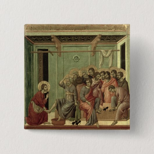 Maesta: Christus, der die Füße der Schüler wäscht Button (Vorderseite)