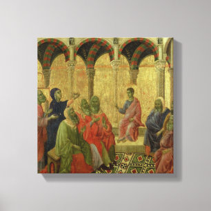 Maesta: Christus unter den Doktoren, 1308-11 Leinwanddruck