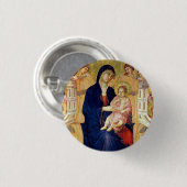 Maestà, Detail Madonna und Kind auf Thron Button (Vorne & Hinten)