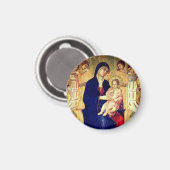 Maestà, Detail Madonna und Kind auf Thron Magnet (Vorderseite/Rückseite)