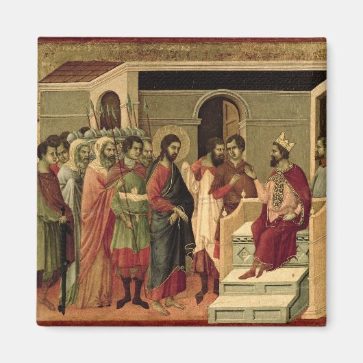 Maesta: Jesus vor Herod, 1308-11 Magnet (Vorne)
