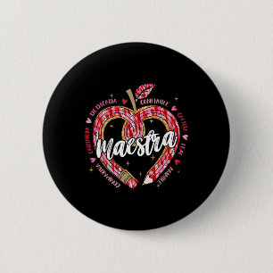Maestra Bleistift Spanischlehrer Zweisprachig Vale Button