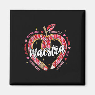 Maestra Bleistift Spanischlehrer Zweisprachig Vale Magnet