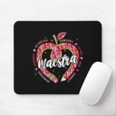 Maestra Bleistift Spanischlehrer Zweisprachiger Va Mousepad (Mit Mouse)