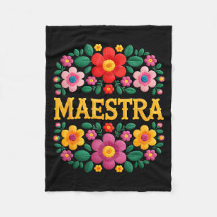 Maestra lustige mexikanische Blumenstickerei sagt Fleecedecke
