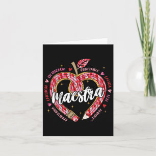 Maestra Pencil Spanischer Lehrer Bilingual Valenti Karte