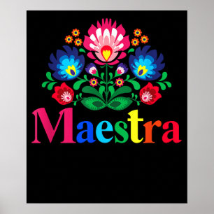 Maestra Proud Spanish Teacher Bilingual Teacher Poster