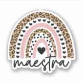 Maestra Rainbow, Geschenk des spanischen Lehrers Aufkleber (Vorderseite)