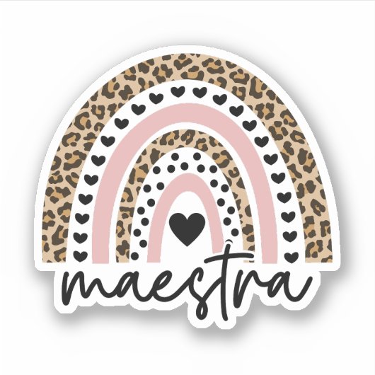 Maestra Rainbow, Geschenk des spanischen Lehrers Aufkleber (Vorderseite)