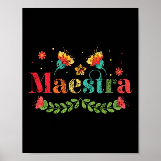 Maestra Spanish Teacher Multilingual Bilingual Tea Poster (Vorne)