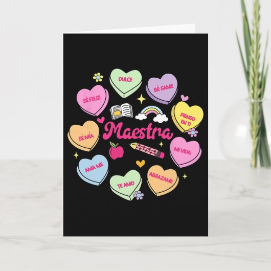 Maestra Valentinstag Spanischlehrer Konversation Karte (Vorderseite)